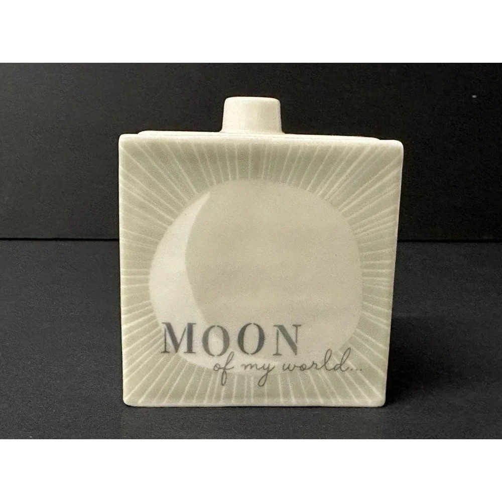 Hallmark Trinket Box Sun Moon Light Love Square Ivory Gray Rick Cusick Celestial